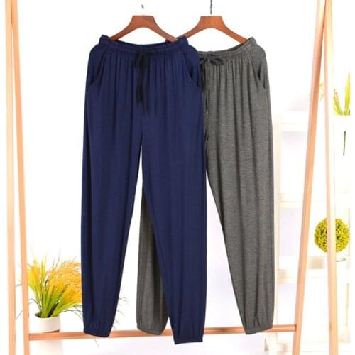 Mens Extended Sizes Jersey Knit Sleep Pant Mens Solid Knit Sleep Jogger Pant Sweatpants with Pockets