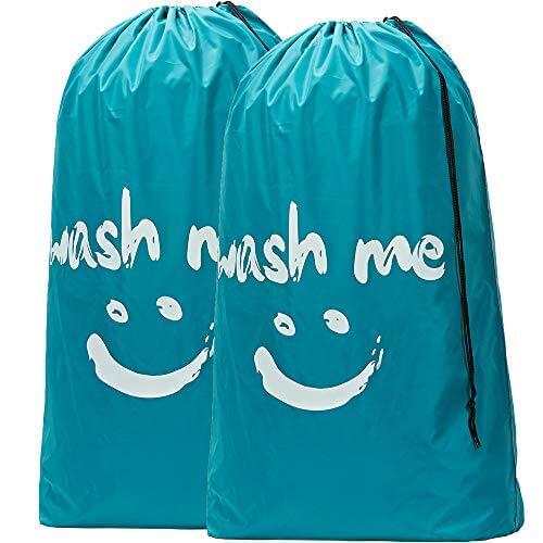 Wash Me Travel Laundry Bag, Machine Washable Dirty Clothes Organizer, Large Enough to Hold 4 Loads of Laundry