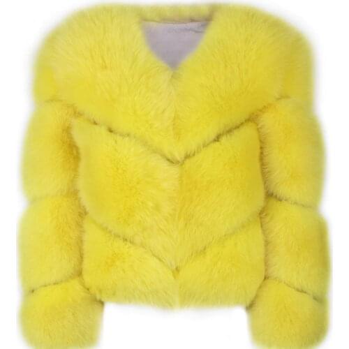 Women real fur jacket lady natural fox fur jacket fur winter outwear