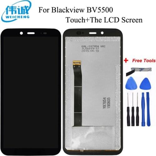 100% Tested Well For Blackview BV5500 LCD Display+Touch Screen Digitizer Assembly Replacement for bv5500 lcd sensor + Tools