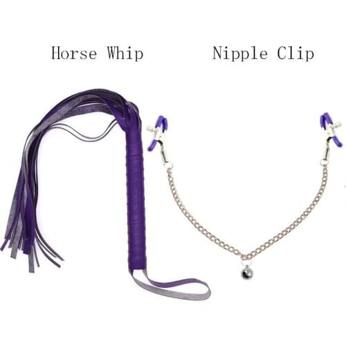 2PC Sex Toys Whip Nipples Clip Adult Sex Toys Kit BDSM Bondage Toy Flirt Nipple Clamps Games For Couples