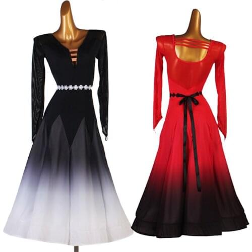 2021 New Modern Ballroom Dance Competition Dresses Long Sleeve Waltz Dance Stage Performance Clothes Custom Made Outfits DQL5201