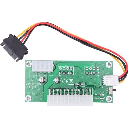 1Pcs PC Desktop ATX 24-Pin Dual PSU Power Synchronous Start Extender Cable for Bitcoin Mining Expanded Ded With Manual Switch