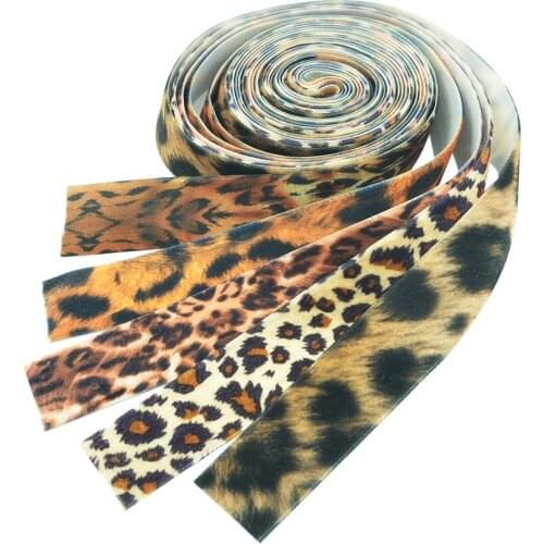 25mm 5 Yards Wild Style Leopard Ribbon Velvet Ribbon For Flower Arrangements Gift Packing Hair Accessory Design