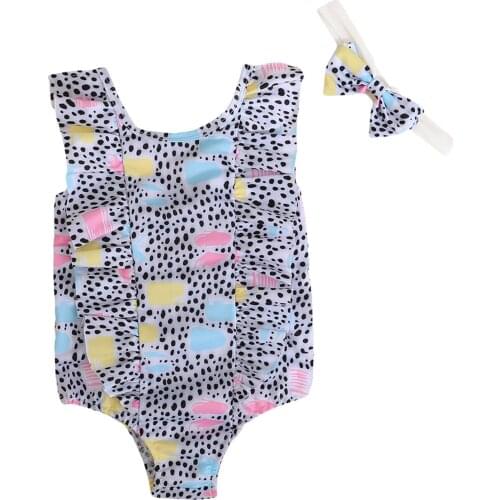 4# Newborn Toddler Baby Kids Girl Swimsuit Swimwear Swimming Printing Costume Beach Clothing Kids Swimming New Suits
