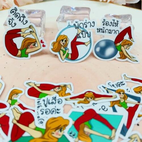 40PCS Yoga girl sticker for kids homemade book stickers on laptop / decorative scrapbooking / DIY