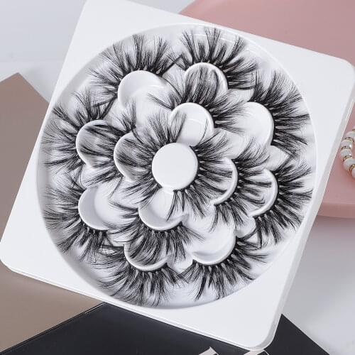 7Pairs 25MM 3D Mink Lashes Natural Long False Eyelashes Dramatic Fake Eyelash Extension Makeup Wispies Faux Cils maquiagem