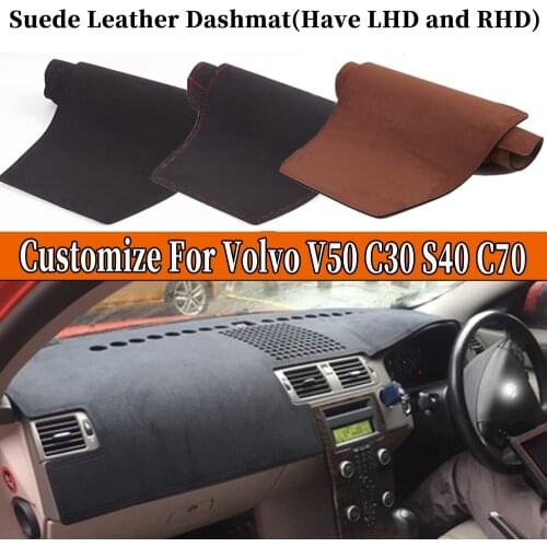 Accessories Suede Leather Dashmat Dashboard Cover Pad Dash Mat Carpet Car-styling For Volvo V50 C30 S40 C70 G2 2004 -2012