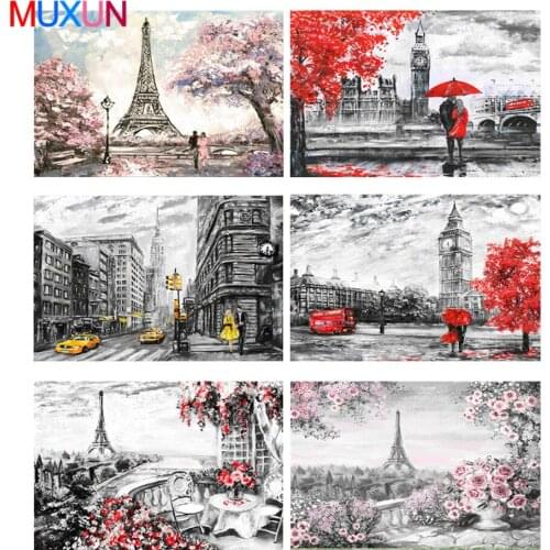 Diamond Embroidery Cross Stitch Street Diamond Painting Landscape Pictures Decoration Home Round Drill Full Drilling Gift Rp856