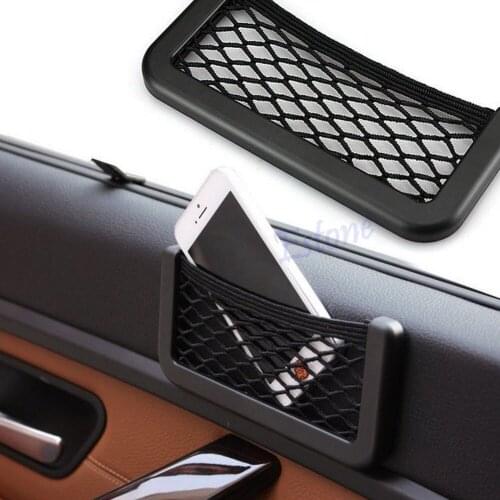 Car Auto Black String Mesh Bag Storage Pouch For Cellphone Gadget Cigarette New
