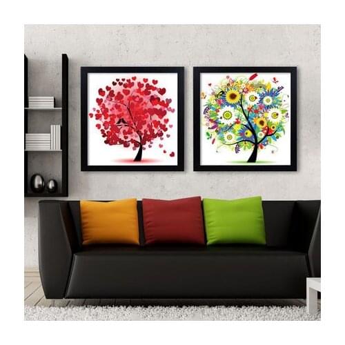 Black Frame Happiness tree fortune tree living room decoration painting simple sofa background wall painting bedroom porch mural