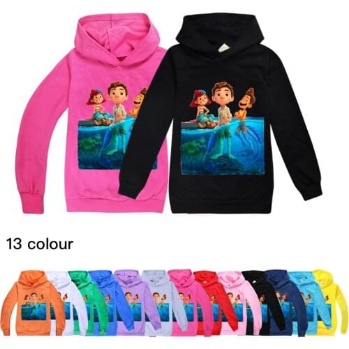 2021 Kids Girls Sweatshirt Autumn Boys Hoodies movie Luca Long Sleeve Hoodie T-shirt Top Teens Kids Clothes Childrens Clothing