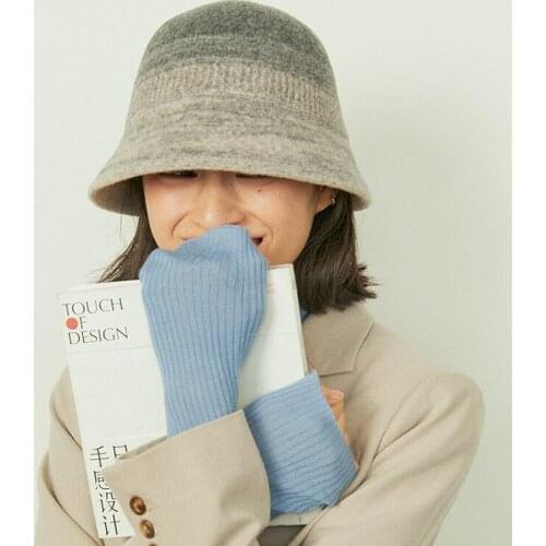 Art Vintage Gradient 100% Wool Bucket Fisherman Hats Japan Korea Styles Foldable Irregular Basin Caps Women Autumn Winter New