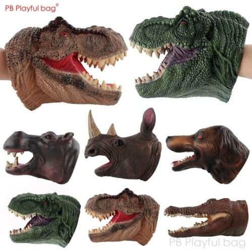 Playful bag Dinosaur Glove Crocodile Rhinoceros Funny Soft Animal Figure Joke Toys Kids Hand Puppet Toys AB38