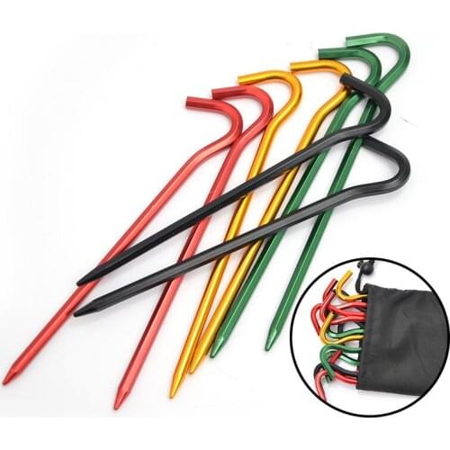 10Pcs Aluminum Alloy Tent Pegs Nails Outdoor Camping Hiking Tent Nail Pegs Camping Hiking Travel Outdoor Tool Accessories