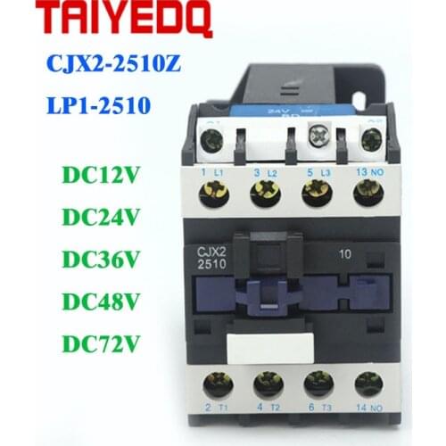 DC contactor CJX2-2510Z DC Magnetic Contactor 25A LP1-2510 contactors DC12V 24V 48V 110V motor protection Switch