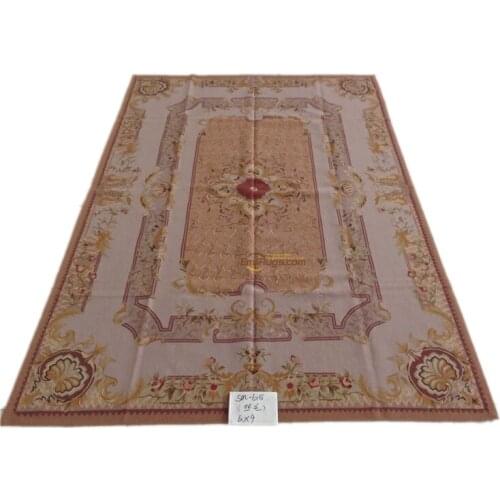 Handmade Living room Carpet Square Rug Aubusson Carpet Natural Sheep