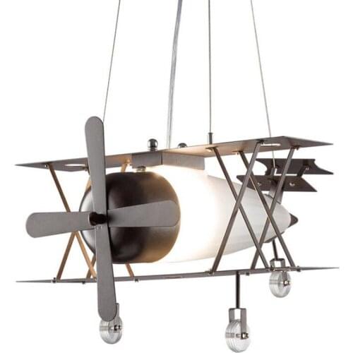 L American wrought iron retro industrial wind aircraft chandelier personality bar restaurant light creative Nordic lamps LED