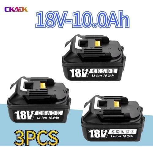 Batterie Lithium-Ion 18 v 3a, charger Rechargeable 18 V 10000mAh pour Makita BL1840 BL1850 BL1830 BL1860B