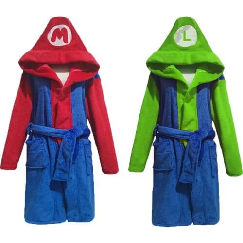 Cartoon M Brothers Cosplay Costumes For Halloween Bathing Robe Pajamas For Winter Hoodie Anime Cosplay Game Prop