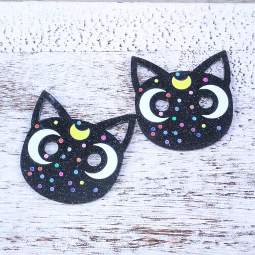 Cartoon Cat 3D Planar Resins Cabochons Flatback 5pcs,DIY Bows Craft Supplies Jewelry Accessories Material,5Yc16299