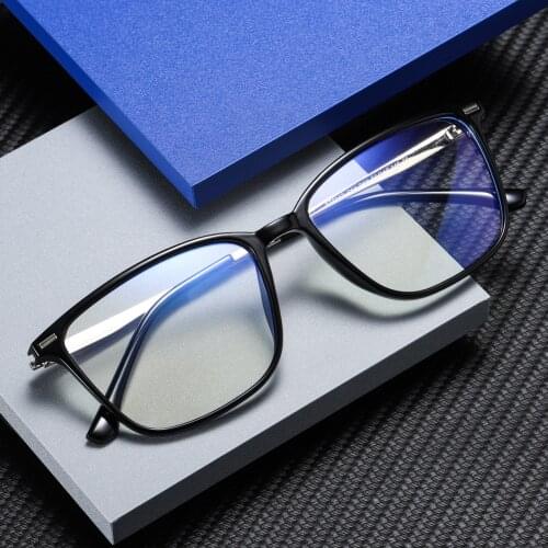 Mens Computer Glasses Blue Light Blocking Rectangle Eyeglasses Frames Anti Blue Ray TR90 Square Eyewear Frames for Women Men