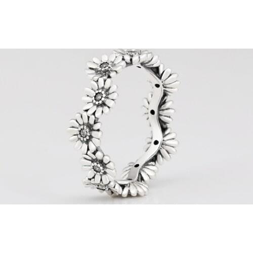 Original 100% 925 sterling silver vintage jewelry ring woman daisy ring silver jewelry girl wedding gift for girlfriend