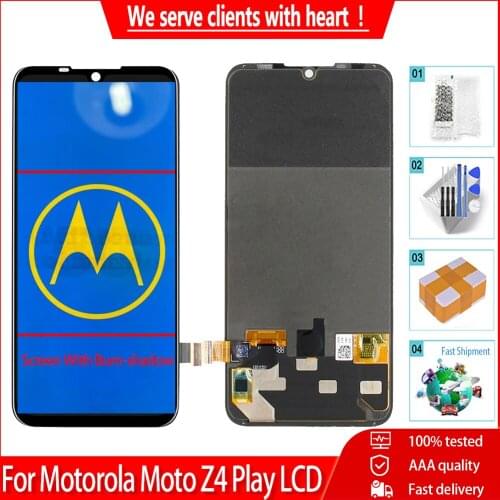 Original For Motorola Moto Z4 Play LCD Display Touch Screen Digitizer Assembly Replacement With Burn-shadow For Moto Z4 LCD