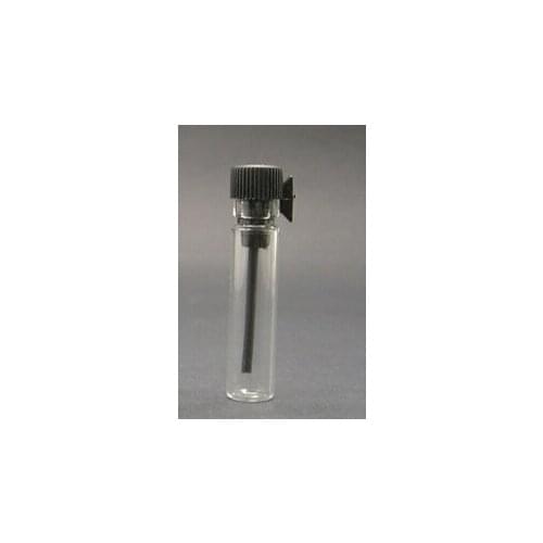 Lot of 100pcs 0.5ml~0.8ml glass vial black cap dip tips small perfume sample bottle mini cosmetic container wholesale