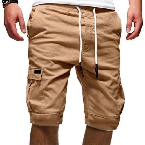 Cargo Shorts Harem Shorts Solid Color Casual Summer Gym Cargo Shorts Men Sports Jogger Drawstring Fifth Pants Outdoor Gym Pants