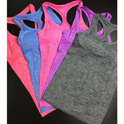 Sport T-Shirts For Women Gradient Color Yoga Tank Tops Female Sports Crop Top Running Elastic Breathable Shirt