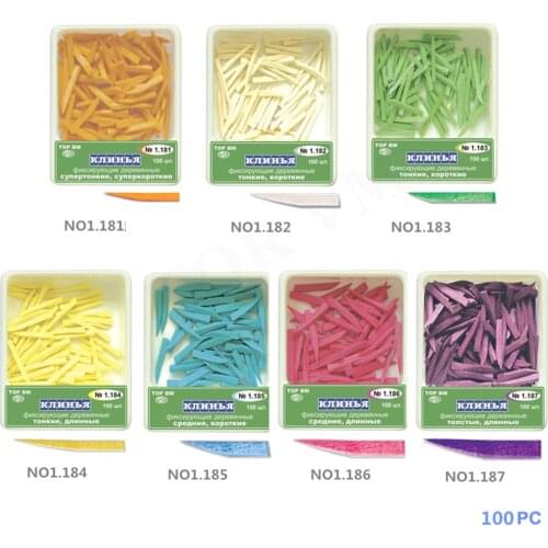 Dental Supply Interdental Composite Contoured Wooden Wedges 7 Color/Size for Sele Teeth Wedge Filled NO 1.181-1.187