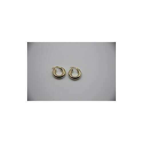 Thick Ring Earrings Gold Plated Small Size