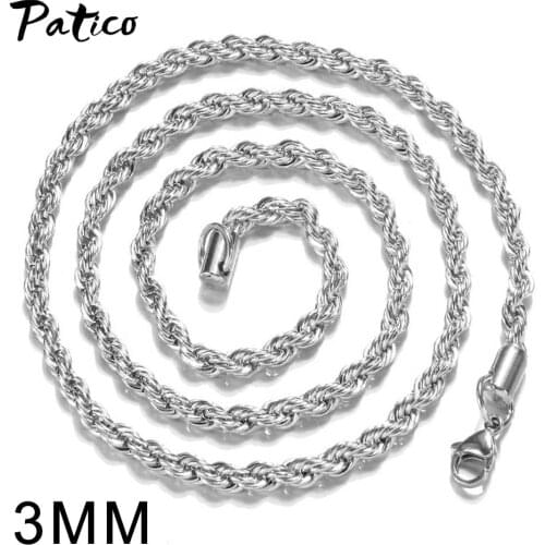 Top Vendor 925 Sterling Silver 3mm Thickness Chain Necklace Lobster Clasp DIY Chain Neckalces Accessories Length 16-30 Inches