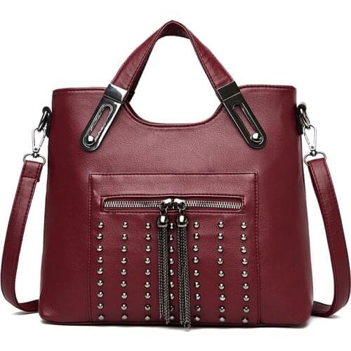 High Quality Crossbody Bags for Women Ladies Hand Bag 2021 Rivet Leather Luxury Handbags Women Bags Designer Handbags