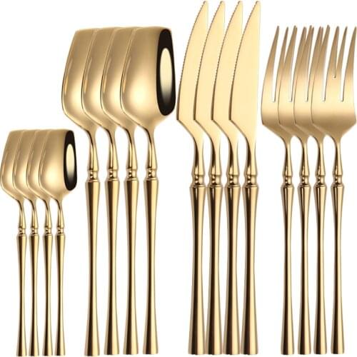 Mirror Polished Gold Cutlery Set Luxury Stainless Steel Dinnerware Set Gold Forks Spoons Knives Steel Cutlery Set Silverware Set