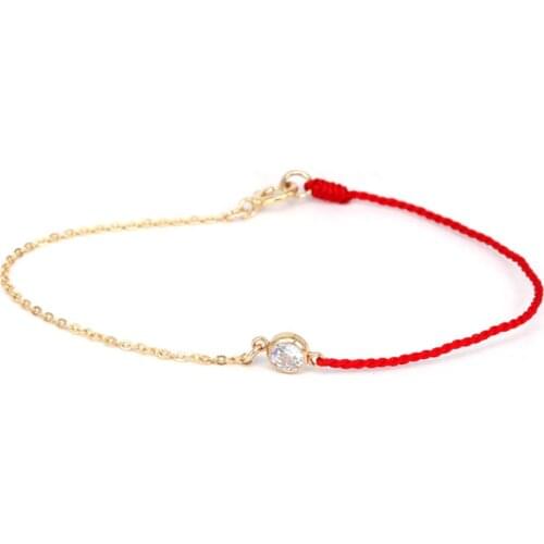 B01-002A yellow gold Summer redline bracelet for kids women Austrian cubic zircon charms bracelets & bangles