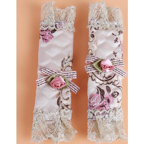 1Pair Refrigerator Handle Covers Decorative Kitchen Door Knob Covers Pastoral Style Lace Fridge Door Stand Handle Covers Decor