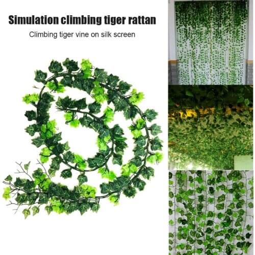 1 pcs 2.4M Home Decor Artificial Ivy Leaf Garland Plants Vine Fake Foliage Flowers Creeper Green Ivy Wreath SAL99