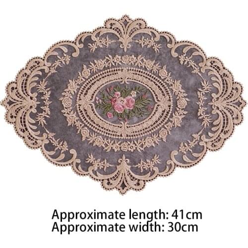 1pcs 2Color Anti-scald Coaster Placemat European Style Lace Fabric for Dining Table Insulation Plate Mat Embroidery Craft