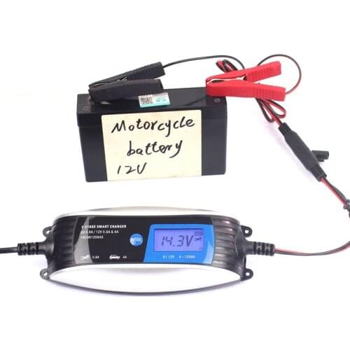 1Pcs Car Battery Charger 7-Stage +Digital LCD Intelligent Fasts Lead-acid Battery Charger 6V 12V For Car Motorcycle Car Charger