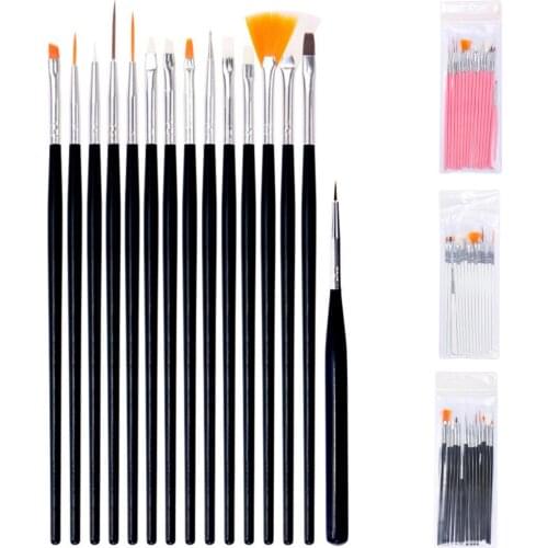 15Pcs/Set Nail Art Tools Dotting Painting Beautiful Pens Polish Makeup Brushes Manicure Tools Make Up Brush