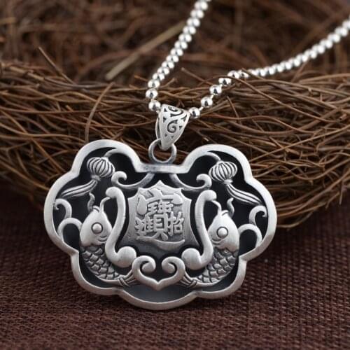 2018 New Necklace Pendant wholesale jewelry Thai silver new pendant prajnaparamita heart sutra archaize style