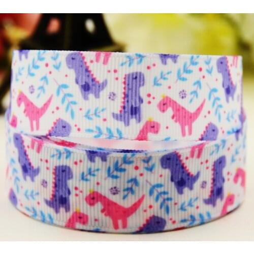 22mm 25mm 38mm 75mm Dinosaur Cartoon printed Grosgrain Ribbon party decoration 10 Yards X-03000