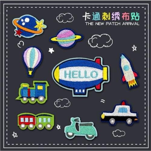 9pcs Mixed Set Kids Baby Sticker Children Cartoon Iron on Embroidery Patches for Clothing Sewing Appliques Transfer