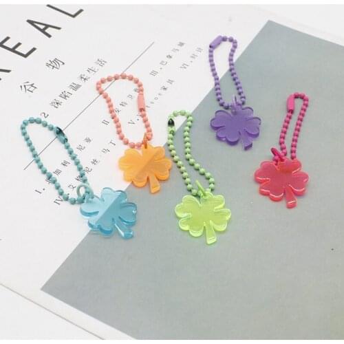 Acrylic Four-leaf Clover Keychain Chain Pendant Tag Tag Chain Bag Keychain Backpack Accessories Gift