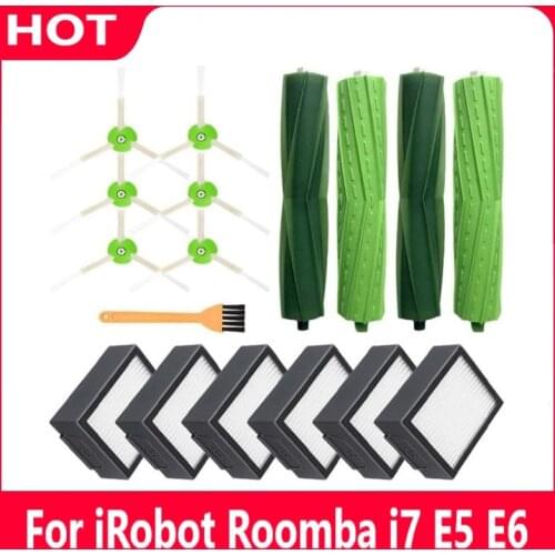 Hepa Filter+Side Brush+Main Brush Roll Parts for iRobot Roomba i7 E5 E6 I Series Robot Vacuum Cleaner Replacement Accessroies