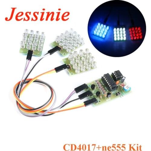 CD4017 + NE555 Flash Light Explosion-flashing LED Suite Self DIY Learning Electronic Kit Strobe Module Production Design
