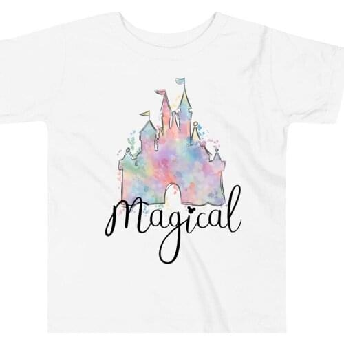Castle Vacation T Shirt Castle World Tee Magical Shirt for Children 100% Cotton Summer Tshirt Kids Clothes Girls Boys Clothing