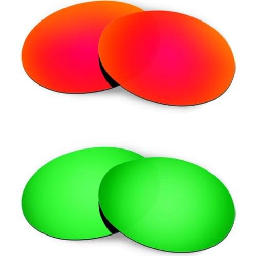 HKUCO For Romeo 1.0 Sunglasses Replacement Polarized Lenses 2 Pairs - Red & Green